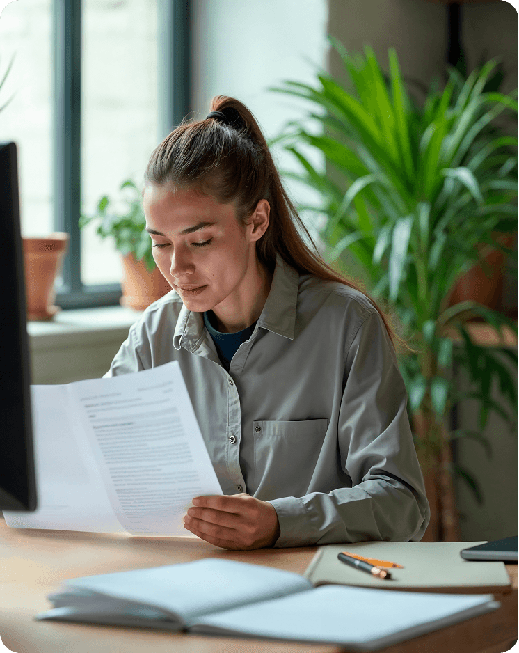 Professional reviewing resume